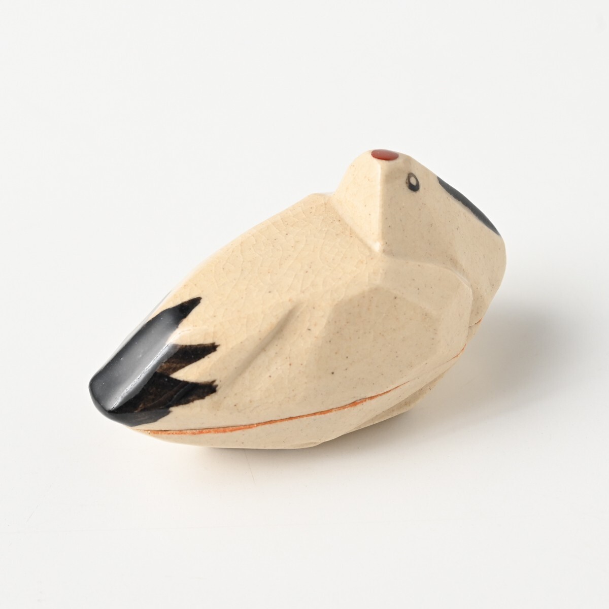 【尾西楽斎造】赤膚焼 鶴 香合 W約75mm/H約40mm/D約40mm 香道具 茶道具 焼物 伝統工芸 縁起物 骨董 古美術 古道具 古玩 アンティーク_画像2