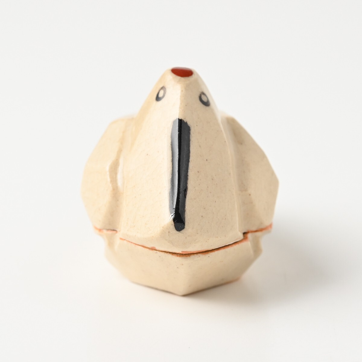 【尾西楽斎造】赤膚焼 鶴 香合 W約75mm/H約40mm/D約40mm 香道具 茶道具 焼物 伝統工芸 縁起物 骨董 古美術 古道具 古玩 アンティーク_画像4
