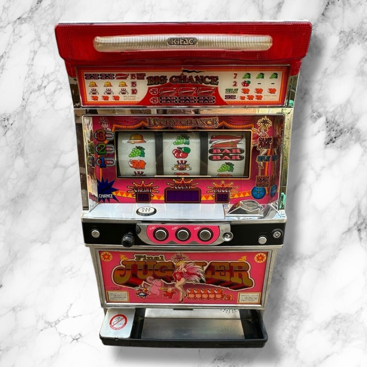 ジャグラー 実機 Final Juggler 北電子/Kitac 通電確認OK 鍵無 ジャンク 現状渡し パチスロ実機 パチスロ スロット台