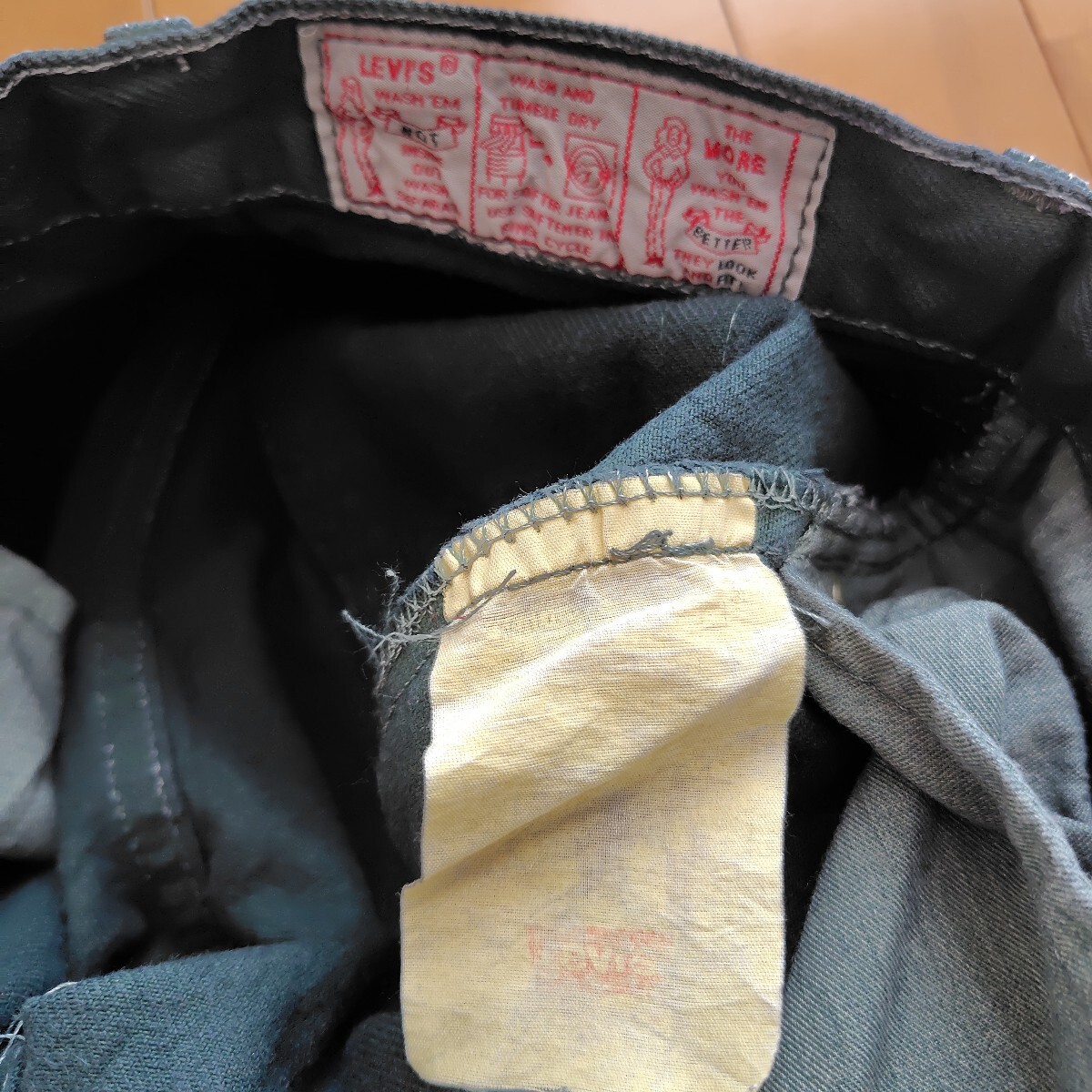 ヴィンテージ80s90s フランス製 リーバイス 501( レディース901) デッドストック ジーンズ 26(60cm) グリーン_画像7