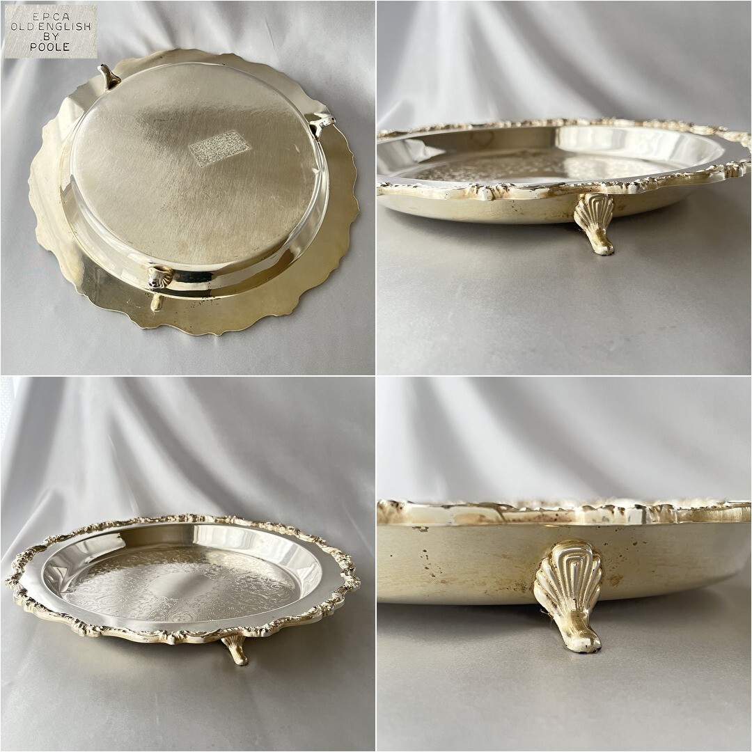 POOLE】サルヴァ / ドリンクトレー【シルバープレート】30cm