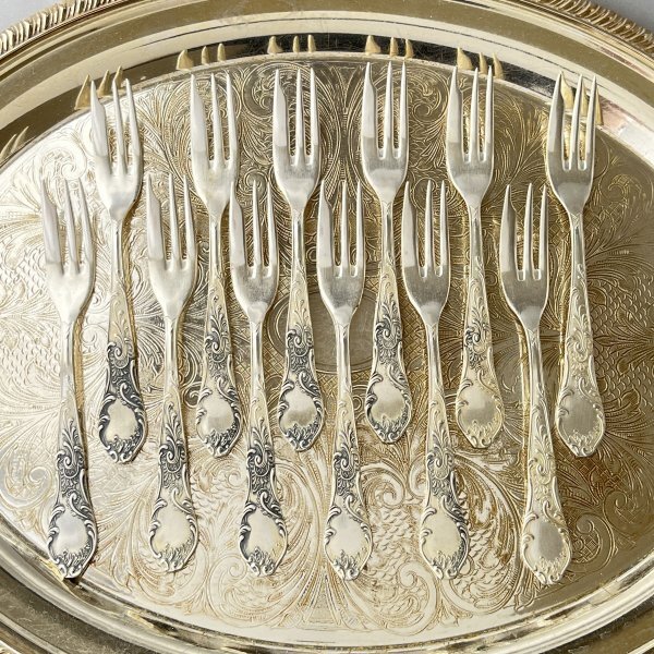 【ドイツ】ケーキフォーク 12本【シルバープレート】 ドイツ】ケーキフォーク 12本【シルバープレート】