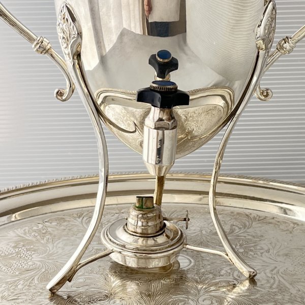 【サモワール】フローラル 【シルバープレート】バナー ホットウォーターサーバー サモワール】フローラル 【シルバープレート】バナー ホット