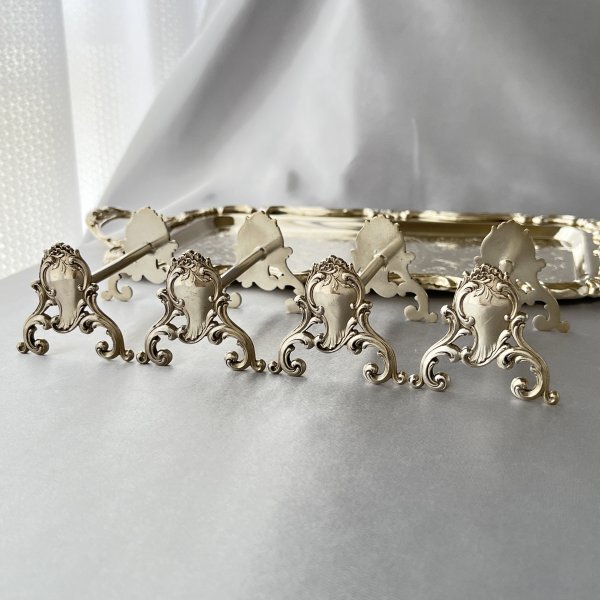 仏蘭西】 ルイ15世様式 ナイフレスト 4個組【シルバープレート