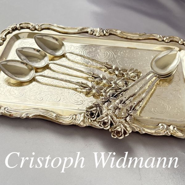 Cristoph Widmann】 薔薇のデザートスプーン 6本【純銀