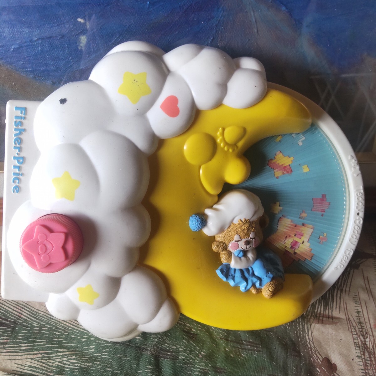  старый музыкальная шкатулка украшение фигурка fi автомобиль - цена фирма . выходной плюшевый мишка пластик 