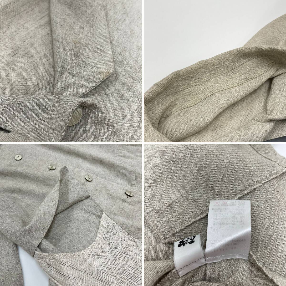 慈雨【40】ベージュ 長袖ジャケット アウター 日本製 レディース 生地 コットン リネン 綿麻 大人可愛い アシメ マツオ センソユニコ じう_画像5