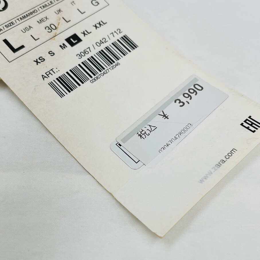 ZARA /L/ ホワイト シャツ ブラウス トップス レディース タグ付き カジュアル 通勤 フェミニン 大人可愛い生地 ガーリー デイリー ザラ_画像3