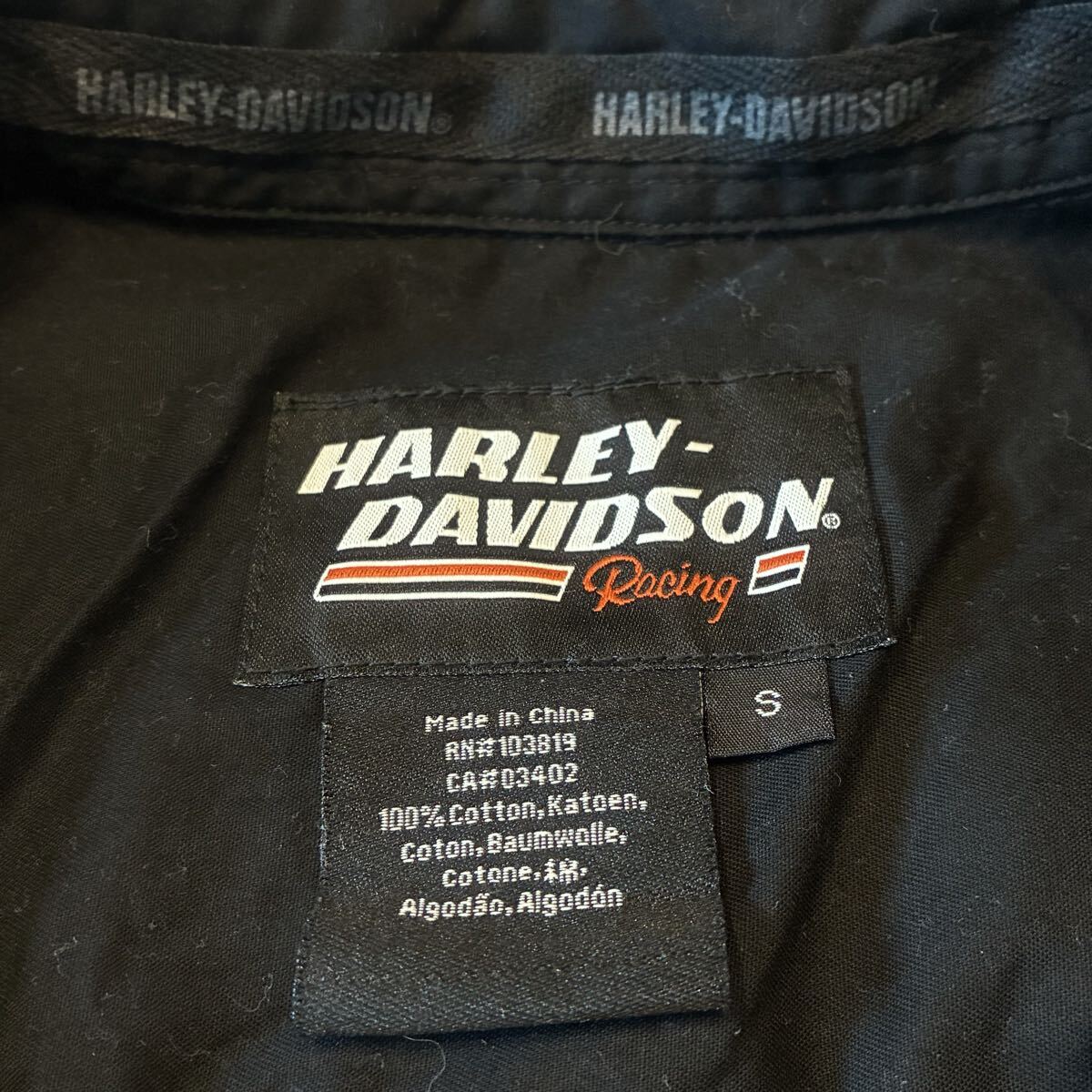 HARLEY DAVIDSON RACING ハーレーダビッドソン ロゴ 刺繍 ピットシャツ 半袖シャツ_画像6