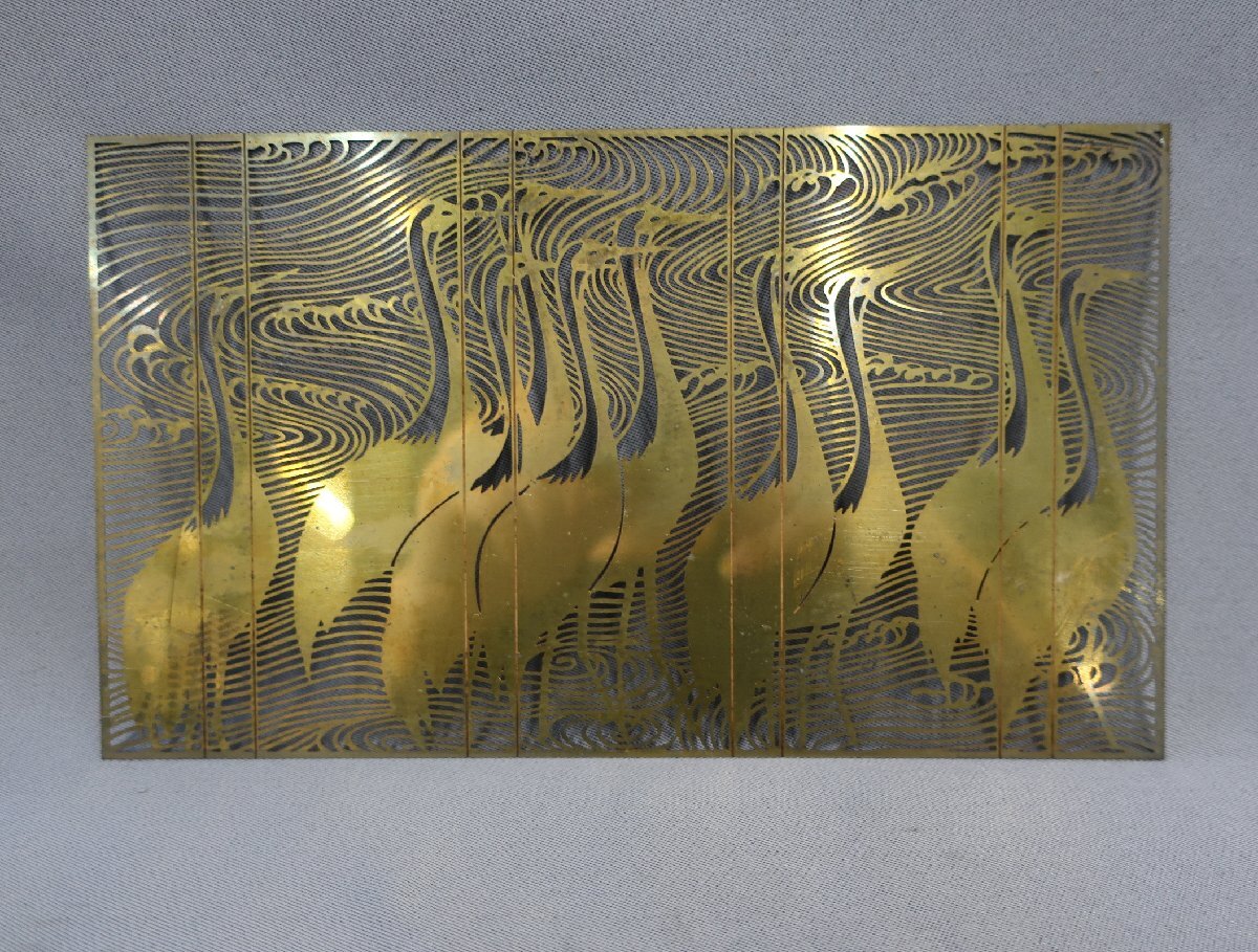 【K-2760】つる　ツル　鶴　エッチング　真鍮　１枚 　左向　_画像7