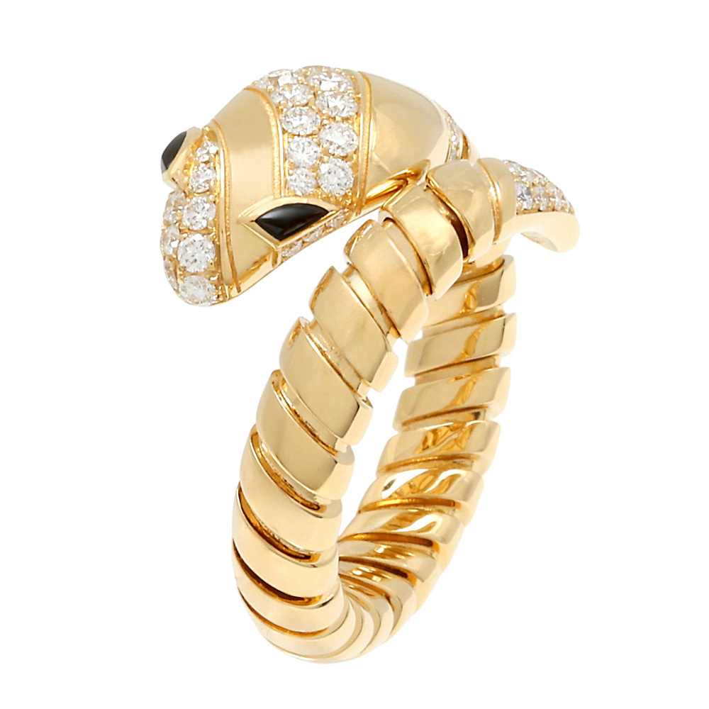  BVLGARY tubo газ K18 желтое золото кольцо б/у 