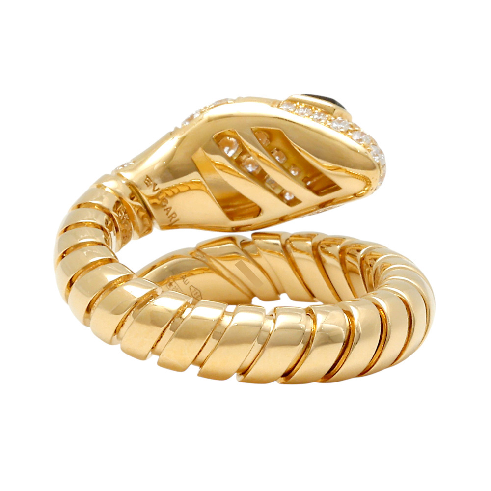  BVLGARY tubo газ K18 желтое золото кольцо б/у 