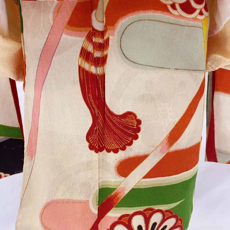 508ag76◎七五三 三歳 女の子 アンティーク着物&被布 レトロ 淡素色◎ ◎七五三 三歳 女の子 アンティーク着物&被布 レトロ 淡素色