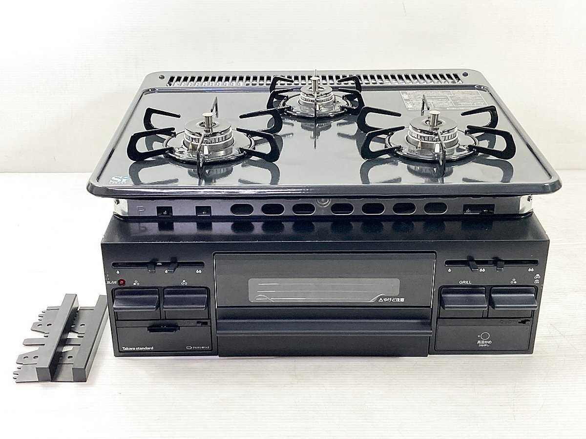 ■未使用/設置のみ■タカラスタンダード■ビルトインガスコンロ■都市■3口コンロ■片面焼き■幅60cm■TN36-60■20年製■ 27592□タカラスタンダード 対面キッチン W2590 レンジフード コンロ