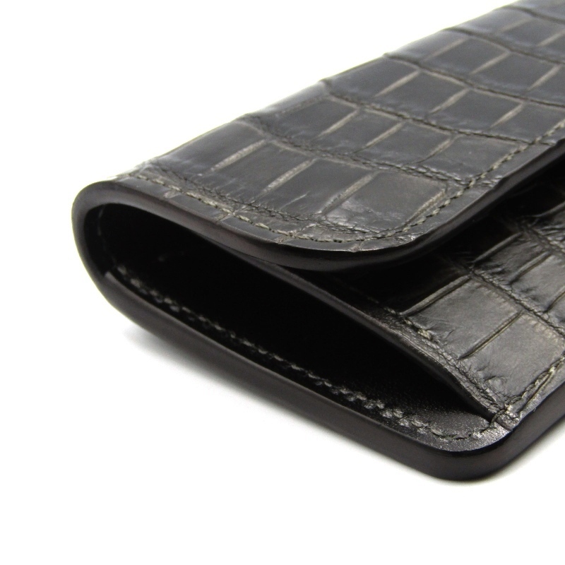 未使用 WILDSWANS ワイルドスワンズ 小銭入れ クロコ TONGUE タング コインケース ミニ財布 日本製 内装サドルプルアップ 墨染 24004982_画像3