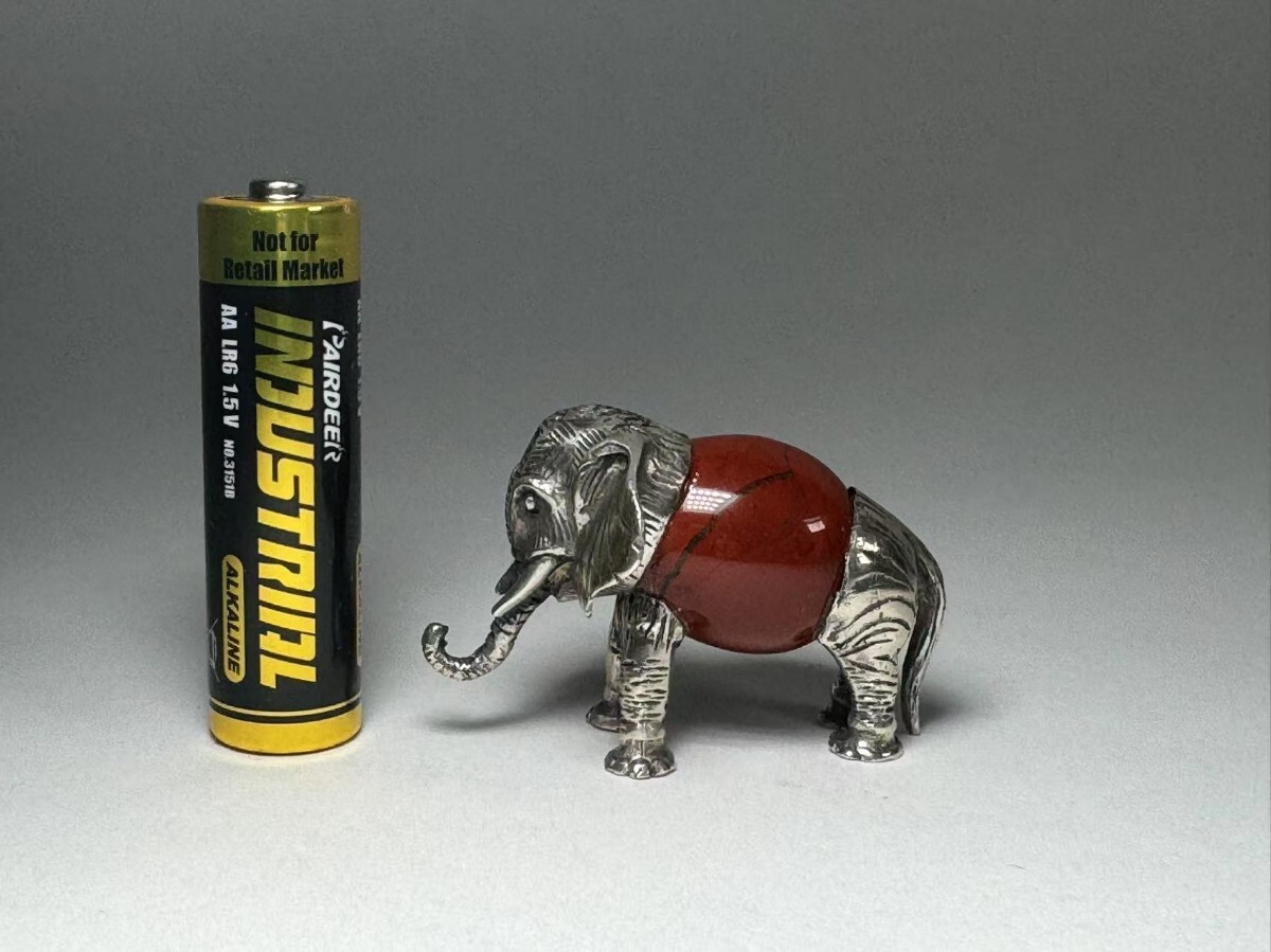 銀製(シルバー925刻印あり)象置物インテリア AS535 シルバー製 象置物 Silver925 銀製 刻印有り インテリア