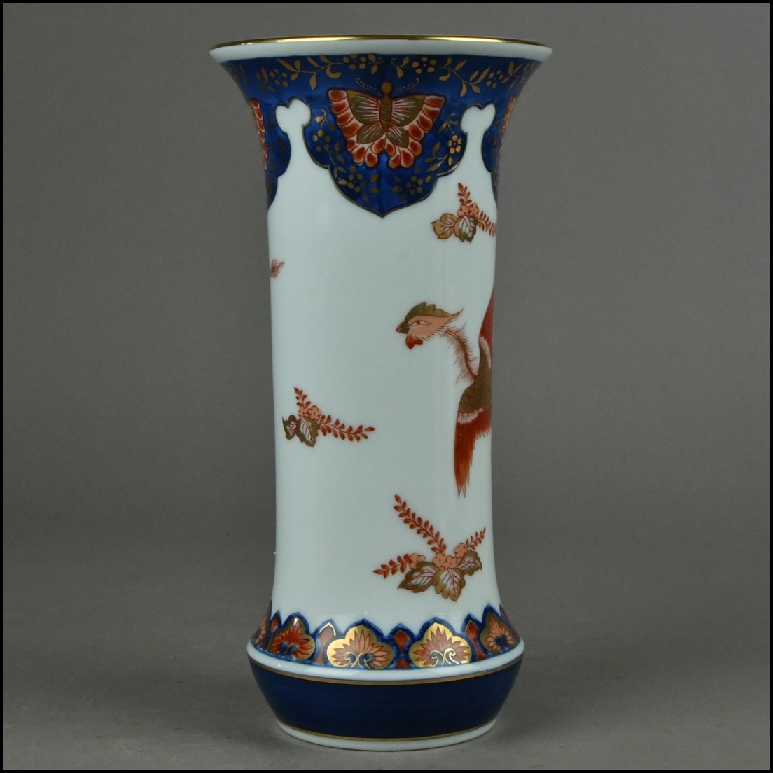 特選有田焼 哲山 花瓶 ACT】有田焼【哲山作】金彩色絵 鳳凰図 尊式 花瓶 花入 飾壷