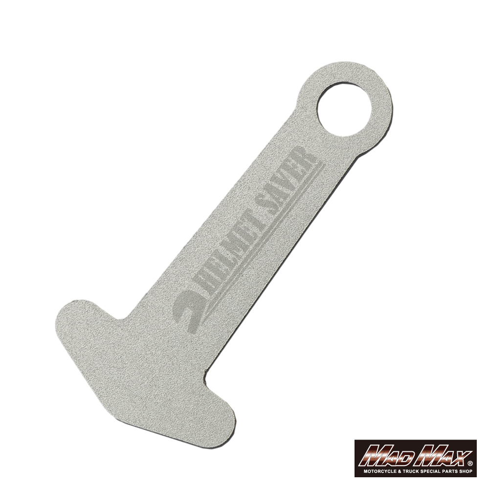 MADMAX アルミ製 ヘルメットセイバー ヘルメットホルダー シルバー カラビナ付 (MM50-0487-SV) マッドマックス 盗難防止 セキュリティ_画像2