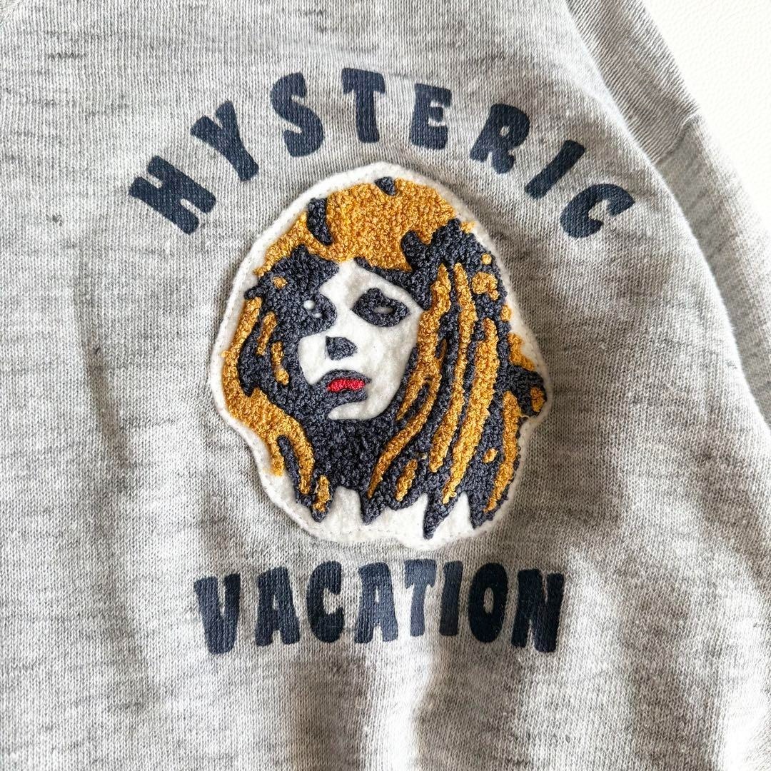 レア ヒステリックグラマー ニット コットン ヒスガール サガラパイル刺繍 F ヒステリックグラマー】ヒスガール刺繍 リネン混 長袖ニット S