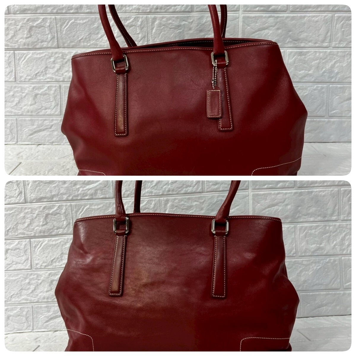 コーチ F24686 レザーハンドバッグ 赤 レッド 美品 美品】コーチ COACH レザー トートバッグ ハンドバッグ 赤