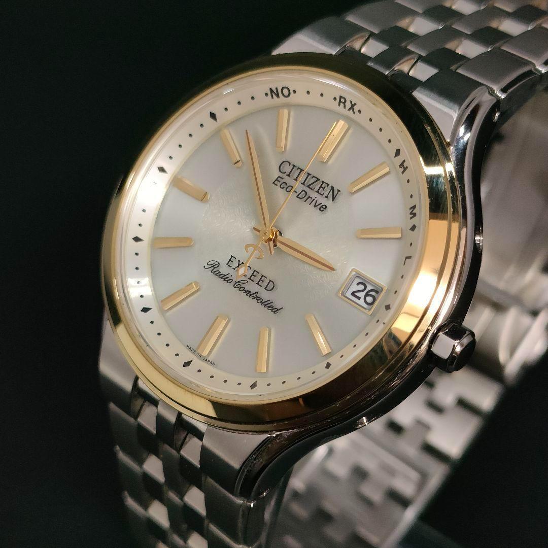 極美品 CITIZEN シチズン スクエア ゴールド ホワイト ソーラー 腕時計 美品 CITIZEN シチズン エクシード ゴールド ソーラー 腕時計