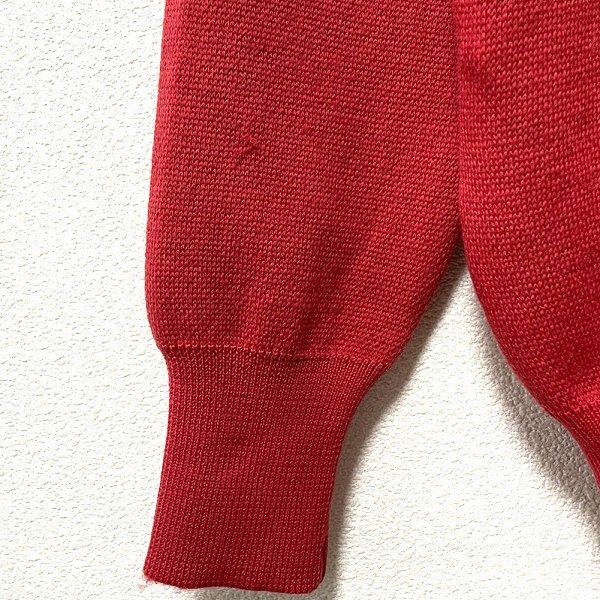 #wxc クリスチャンディオール ChristianDior SPORTS ニット セーター M 赤系 ヴィンテージ 植物柄 レディース [957746]