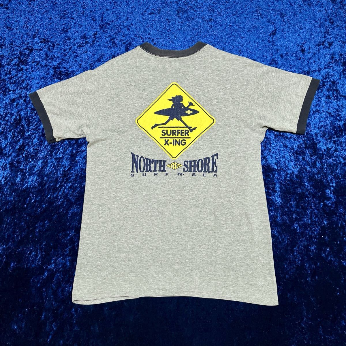 Anvil バータグ SURFER X-ING リンガー Tシャツ 検索: 古着 アンビル リンガーT サーフィン 霜降り_画像4