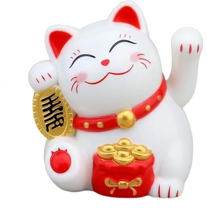 ★開運 ソーラー招き猫6cm 腕を振るソーラー招き猫　まねきねこ 縁起物 置物 新品 _画像4