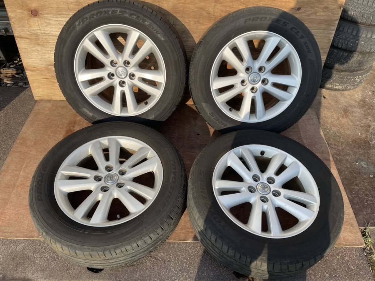 トヨタ　クルーガー　ハイブリッド　MHU28　純正　17インチ　6.5J　+35　5穴　PCD114.3　トーヨー　225/60R17　タイヤホイール4本セット_画像1