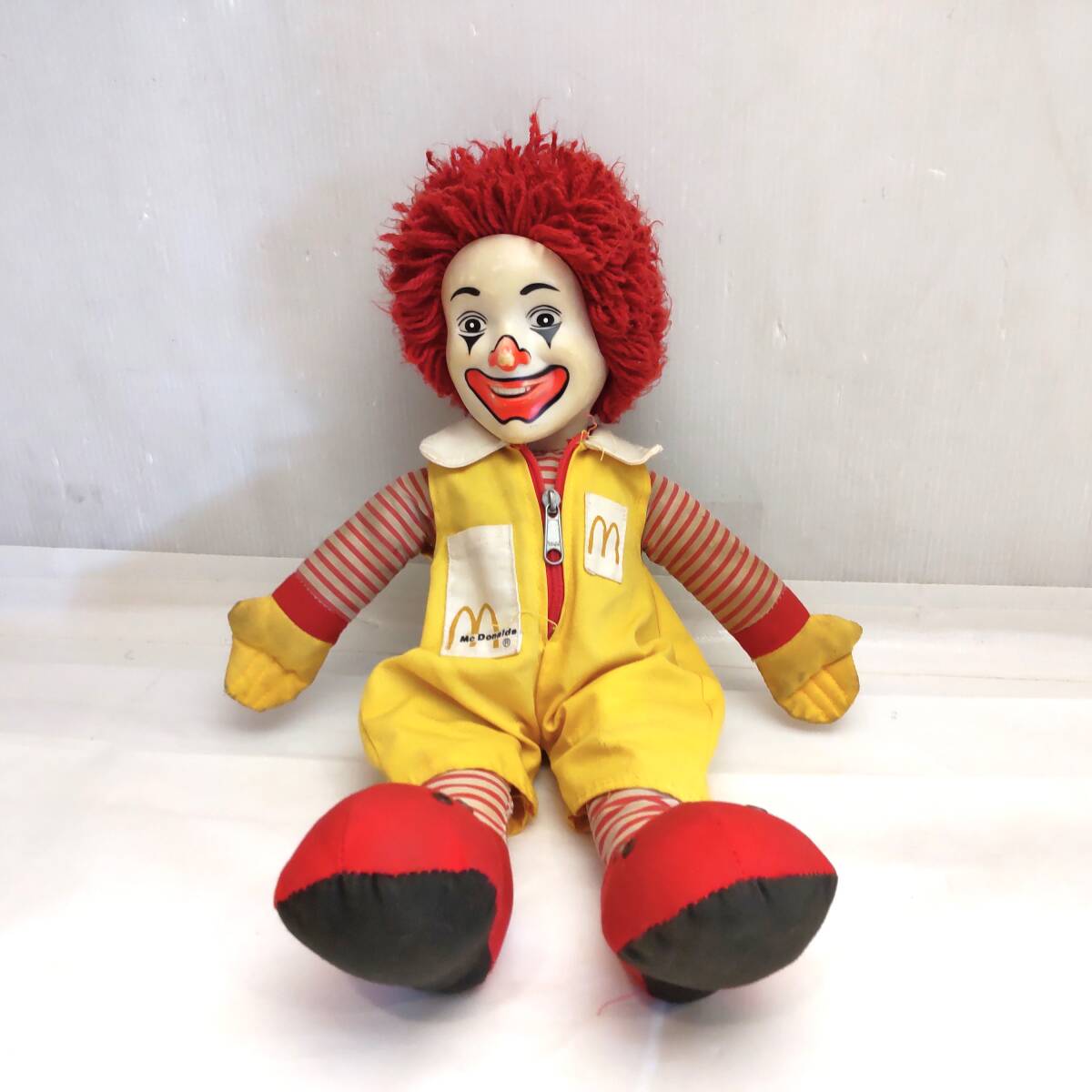 Y082803■(2) ドナルドマクドナルド人形 全長約35cm 座高約23cm 1984年ごろ? ぬいぐるみ フィギュア■