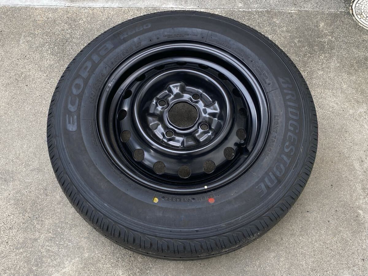 【新車外し】2024年 日産 純正 NV200 バネット 14インチ 5J ＋45 4穴 4H PCD114.3 鉄チン ホイール BS 165/80R14 LT タイヤ バン 新品 1本 