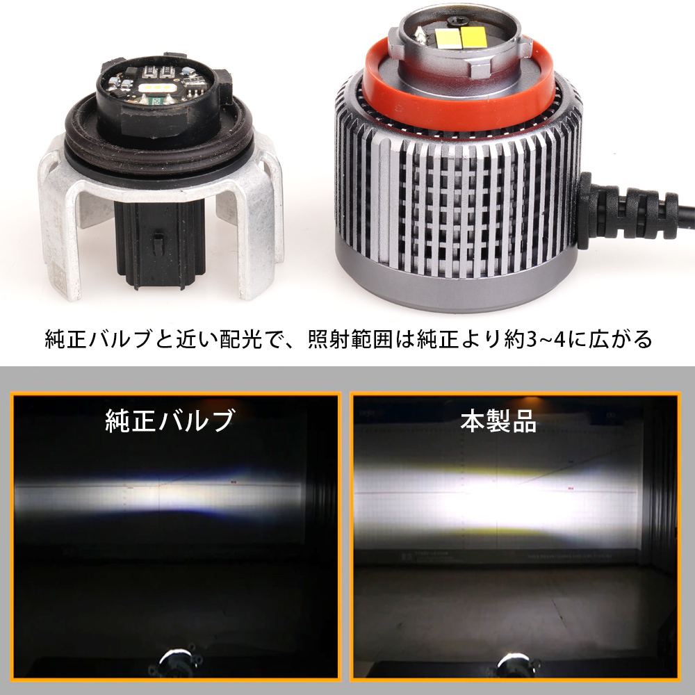 2色切替 L1B LEDフォグランプ 爆光 ホワイト イエロー 純正フォグ交換 バルブ トヨタ ハイエース ハリアー80系 ラブ4 アクアステップワゴン_画像3