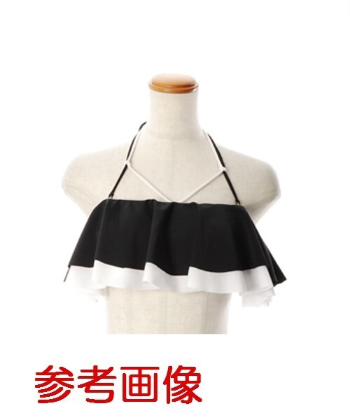 B02292L-2☆送料198円☆新品☆ラズレナ 水著 単品 レディース ダブルフリルブラトップ バンドゥ グリーン×ネイビーボーダーLサイズ 417679