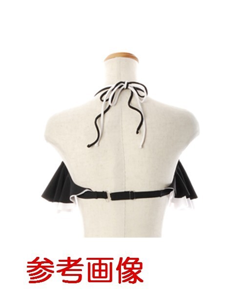 B02292L-2☆送料198円☆新品☆ラズレナ 水著 単品 レディース ダブルフリルブラトップ バンドゥ グリーン×ネイビーボーダーLサイズ 417679