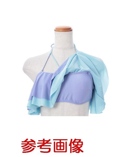 B02292L-2☆送料198円☆新品☆ラズレナ 水著 単品 レディース ダブルフリルブラトップ バンドゥ グリーン×ネイビーボーダーLサイズ 417679
