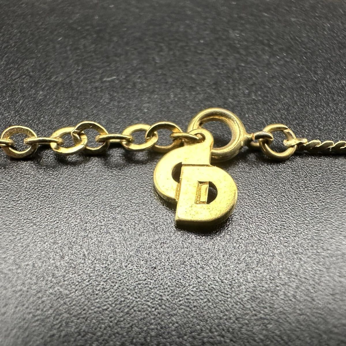 人気 Dior ネックレス CD ロゴ ラインストーン 希少 刻印 1247