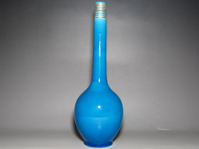 ★永楽善五郎　保全　交趾鶴首花入　表千家十二代惺斎の花押がございます★x462 ☆永楽善五郎 保全 交趾鶴首花入 表千家十二代惺斎の花押が