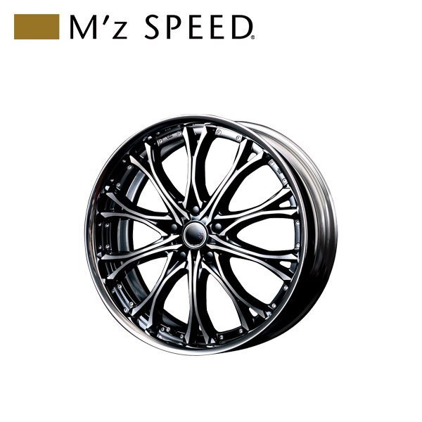 M'z SPEED JJ Chromo 21×10.5J PCD114.3 5H +38 ブラック/ポリッシュ