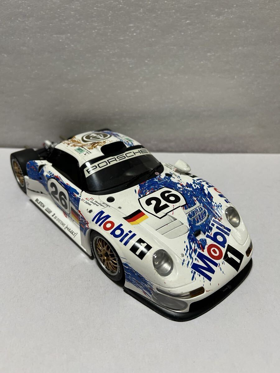 レア希少！UT MODELES！PORSCHE 911 GT1！ダイキャストミニカー！1/18スケール！ジャンク品！当時物！_画像2