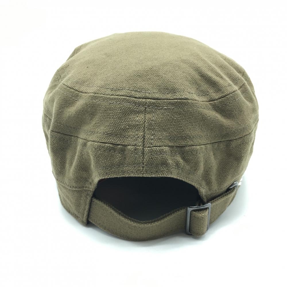 【美品】アディダス ワークキャップ カーキ つばスタッズ ロゴ黒 ONE SIZE(56-59cm) ゴルフウェア adidas_画像3
