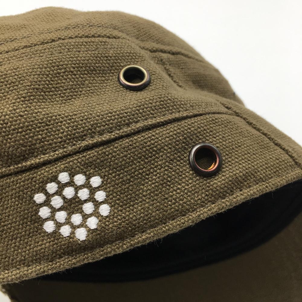 【美品】アディダス ワークキャップ カーキ つばスタッズ ロゴ黒 ONE SIZE(56-59cm) ゴルフウェア adidas_画像8