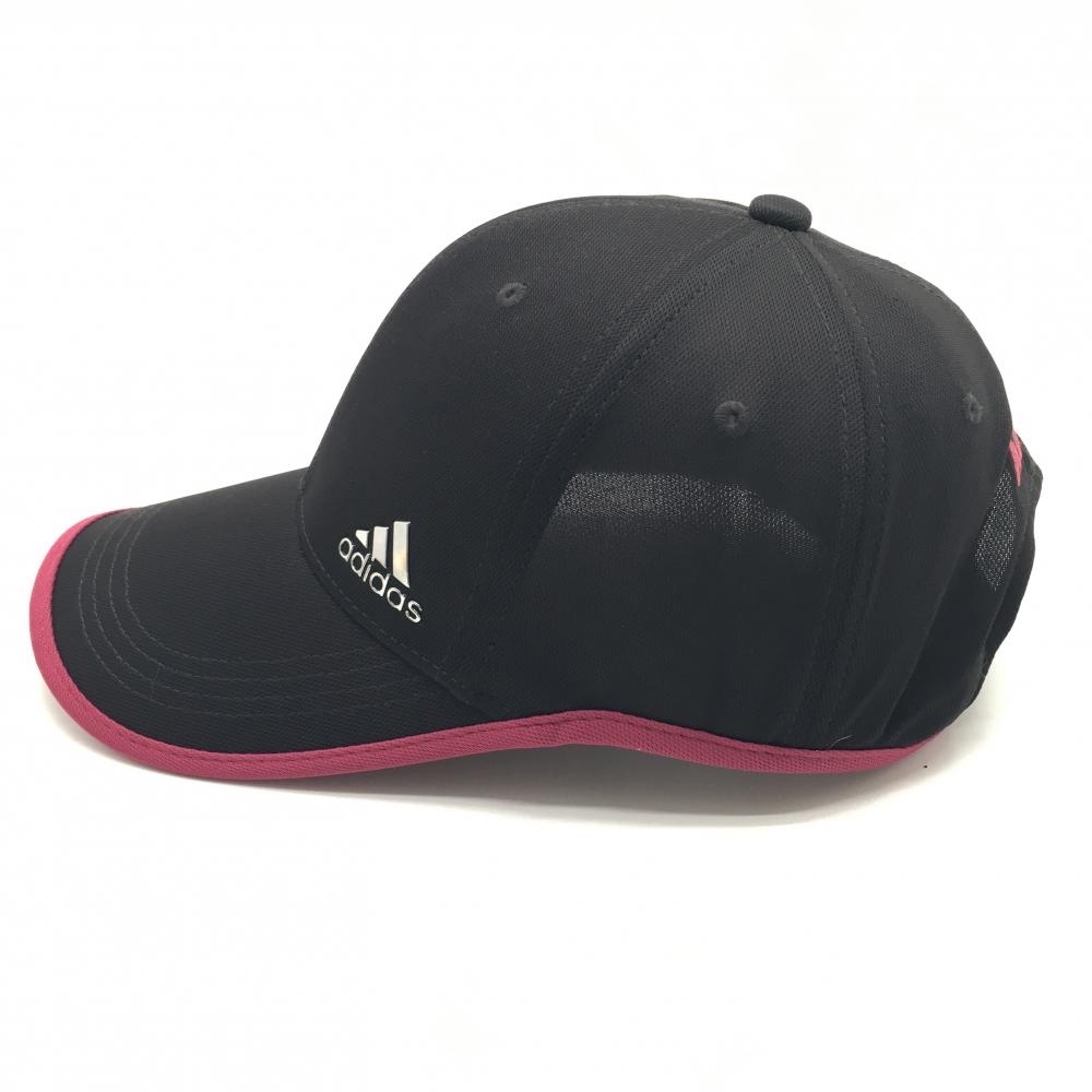 アディダス キャップ 黒×ピンク シルバーロゴ フリー(56-58cm) ゴルフウェア adidas_画像2