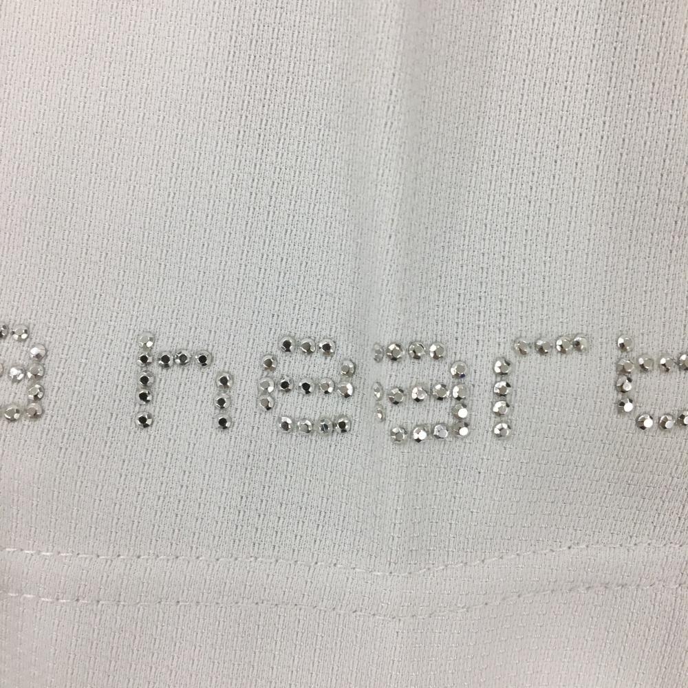 ビバハート 半袖ポロシャツ 白×ライトグリーン ボーダー ハーフジップ メンズ 50(L) ゴルフウェア VIVA HEART_画像7