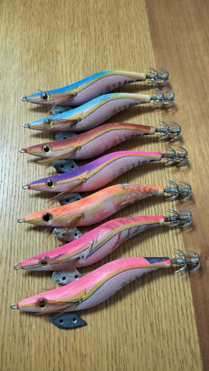 エギ王q ライブ 3.5号 ヤマシタ セット 赤テープ ピンク レッド オレンジ バイオレット ブルー カジメブラウン系_画像1