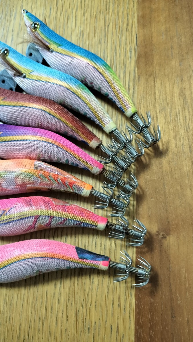 エギ王q ライブ 3.5号 ヤマシタ セット 赤テープ ピンク レッド オレンジ バイオレット ブルー カジメブラウン系_画像4