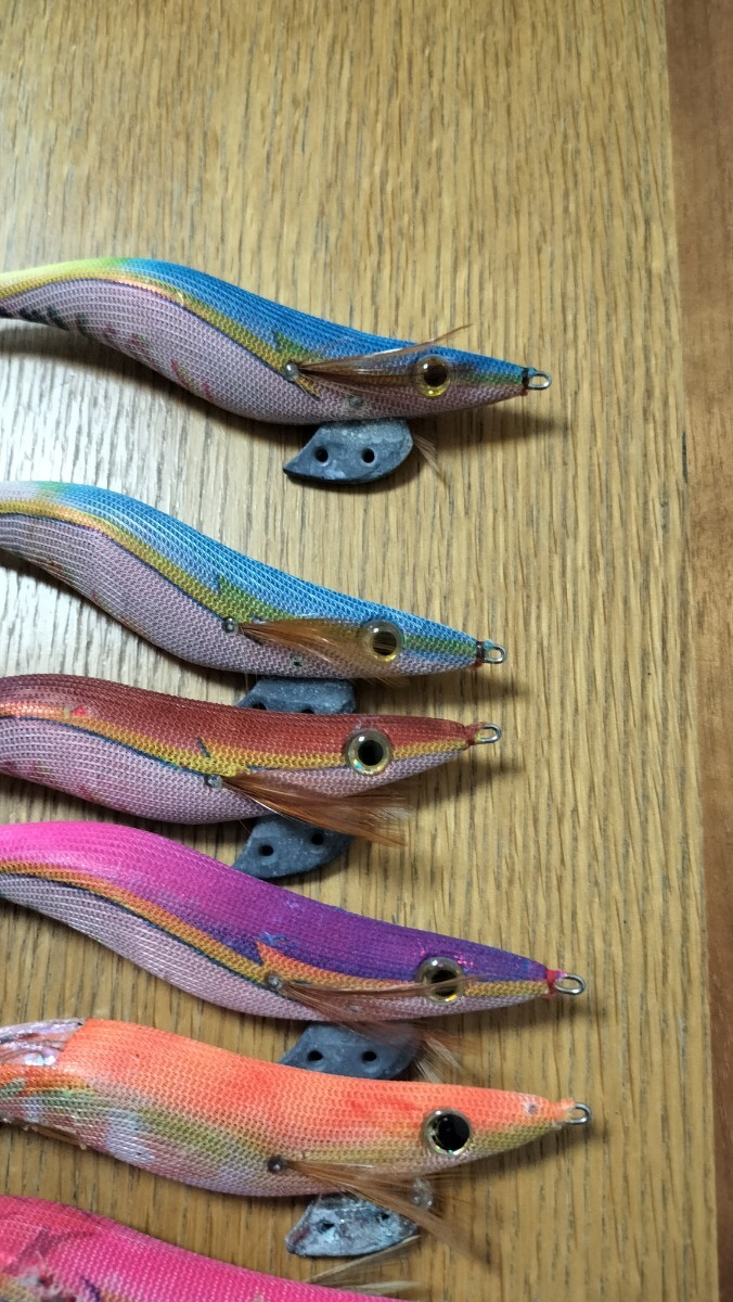 エギ王q ライブ 3.5号 ヤマシタ セット 赤テープ ピンク レッド オレンジ バイオレット ブルー カジメブラウン系_画像6