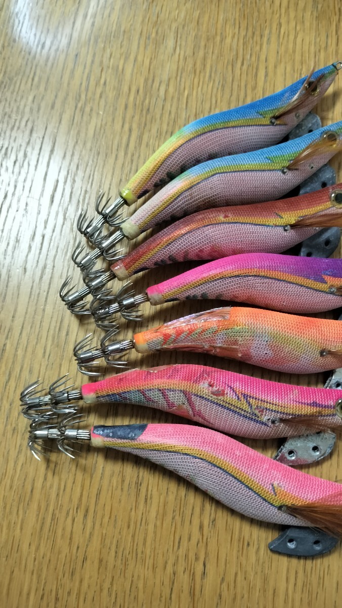 エギ王q ライブ 3.5号 ヤマシタ セット 赤テープ ピンク レッド オレンジ バイオレット ブルー カジメブラウン系_画像7