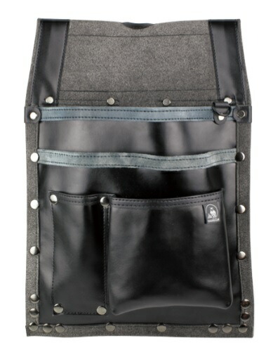 ふくろ倶楽部 伝説 かりわく(鋲止) 「黒」 HB-301K 腰袋 009554 。_画像1