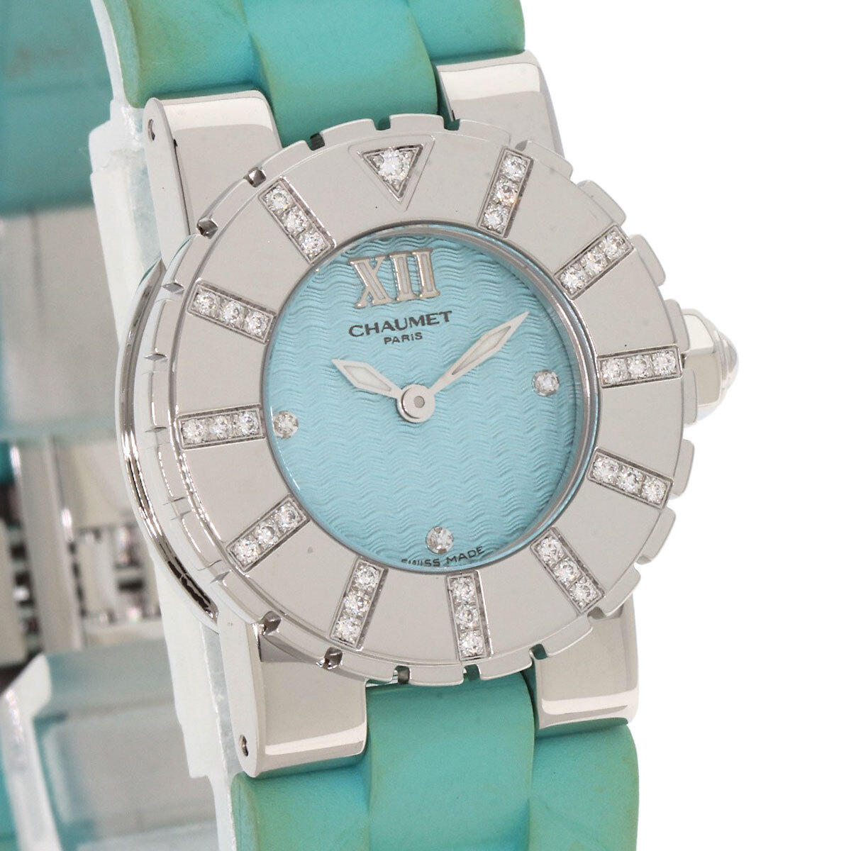 Chaumet ショーメ クラスワン　ダイヤモンド 腕時計 ステンレススチール ラバー レディース 中古