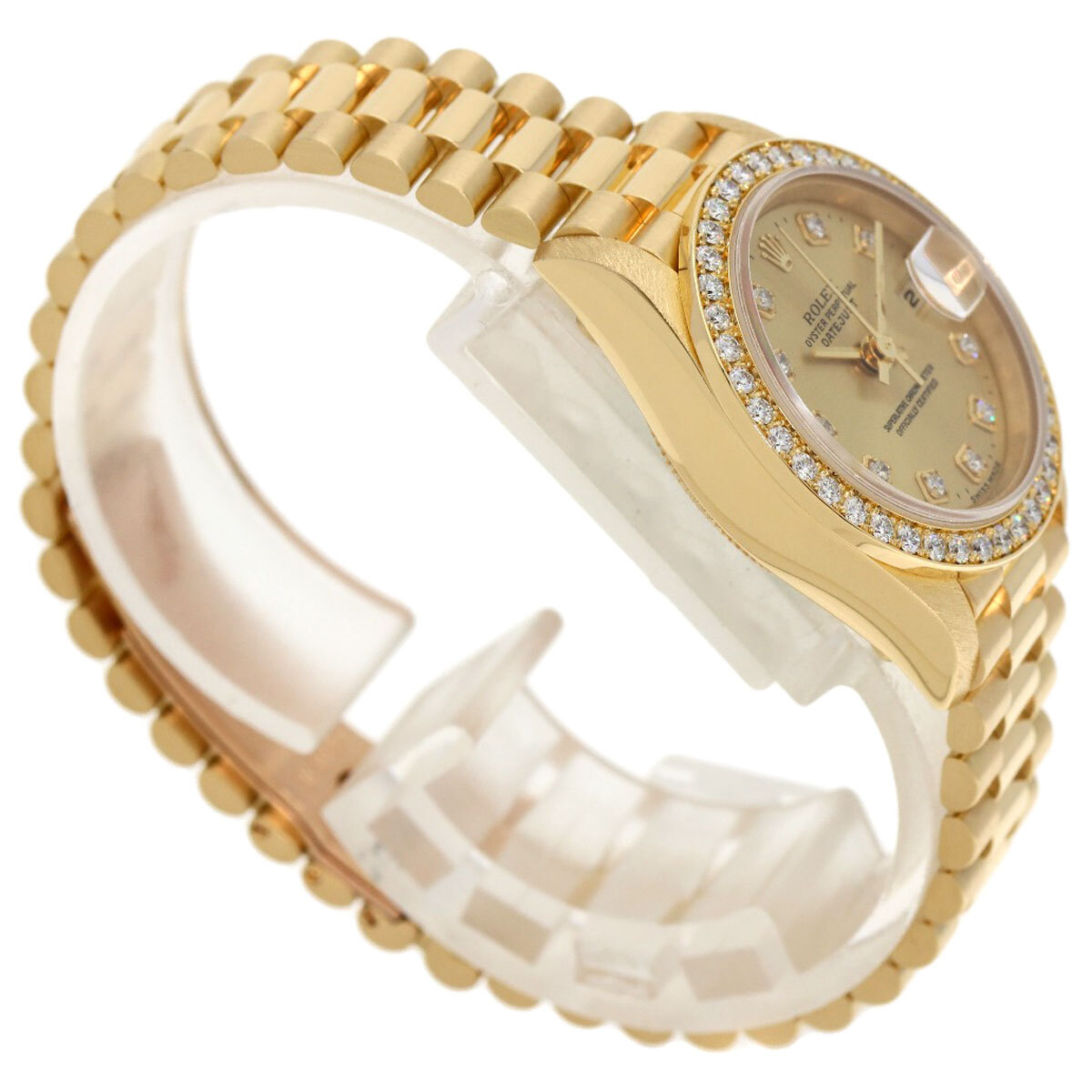 ROLEX ロレックス 69138G デイトジャスト 10P ダイヤモンド 腕時計 K18イエローゴールド K18YG ダイヤモンド レディース 中古_画像2